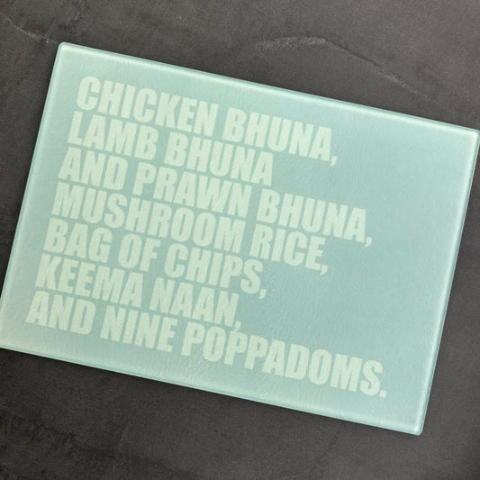 Gavin & Stacey - Chicken Bhuna... chopping board